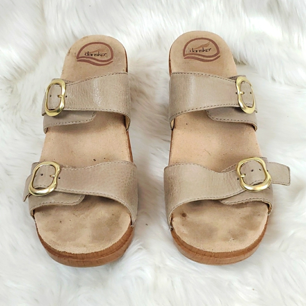 Dansko cream two strips buckle detail sandals women size 42